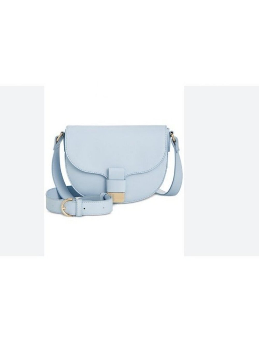 On 34th Holmme faux-leather small saddle crossbody bag -Sky blue /Light blue